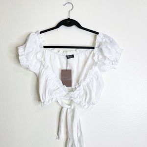 NWT boutique milkmaid wrap crop top
